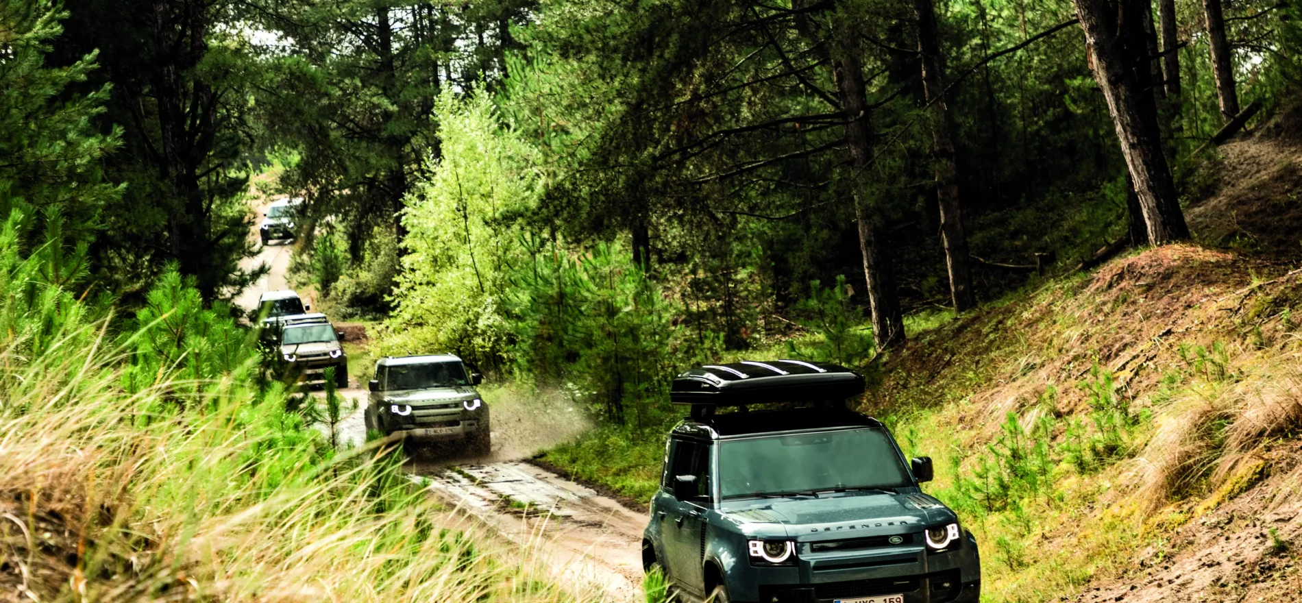 DEFENDER sur un terrain boisé