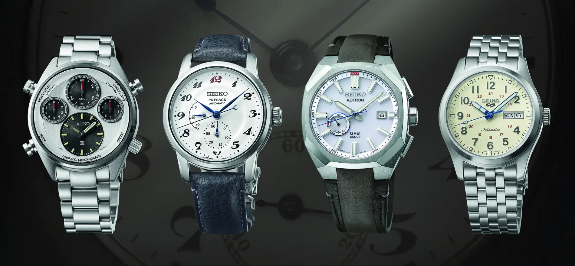 4 montres Seiko : Prospex, Presage, Astron et 5 Sports