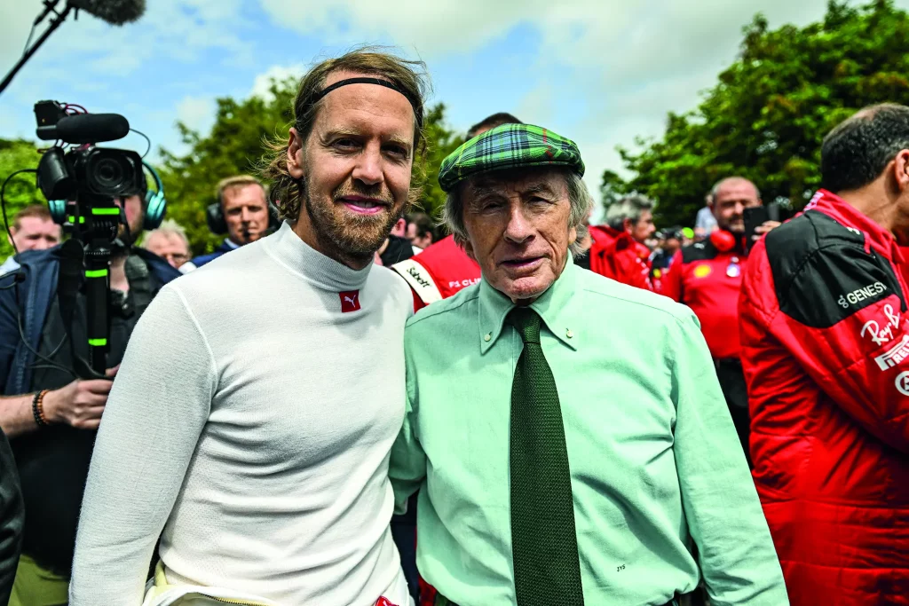 Sebastian Vettel en compagnie de Sir Jackie Stewart