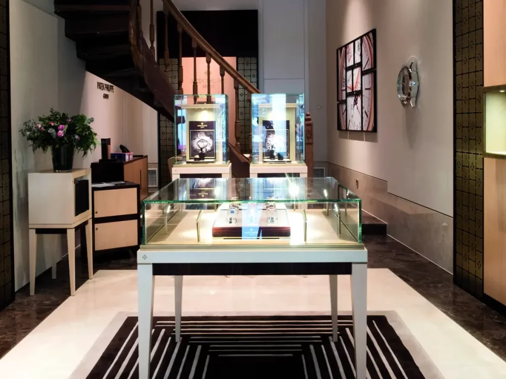 De Patek Philippe-winkel (interieur)